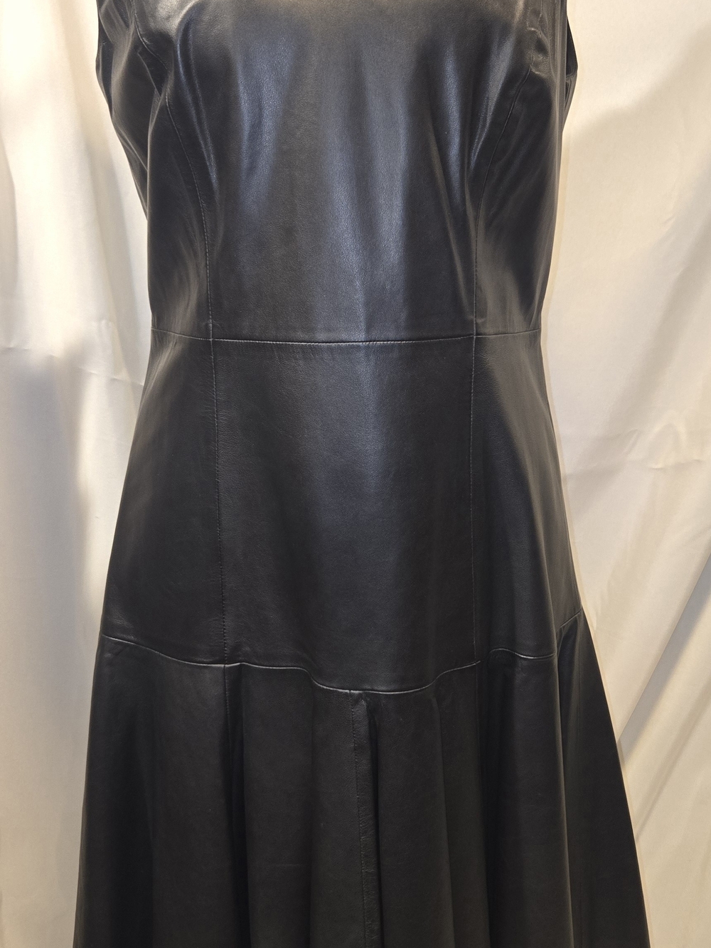 Ralph Lauren Black Leather Fit & Flare Dress